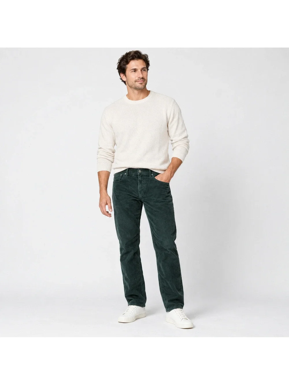 Banana Republic Pima Cotton Corduroy Pants Men's 34x32 Dark Green Straight